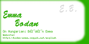 emma bodan business card